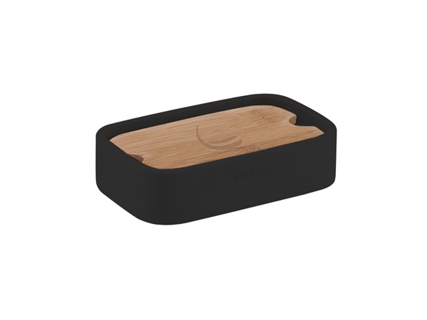 GEDY SPA Ninfea, portasapone nero matt