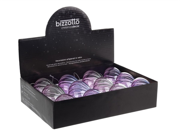 BIZZOTTO Sfera in vetro slab viola, Ø 8 cm, colori assortiti