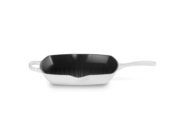 LE CREUSET Evolution, bistecchiera skillet quadrata in ghisa vetrificata 26 cm - bianco