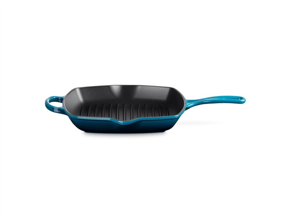 LE CREUSET Evolution, bistecchiera skillet quadrata in ghisa vetrificata 26 cm - deep teal