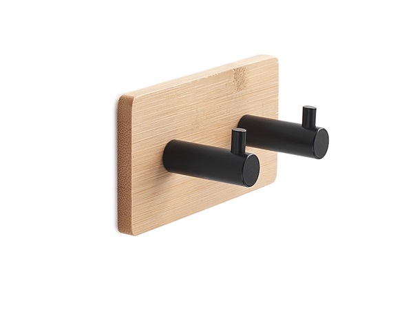 GEDY SPA Juncos appendiabiti doppio quadrato naturale/nero matt
