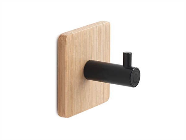 GEDY SPA Juncos appendiabiti singolo quadrato naturale/nero matt