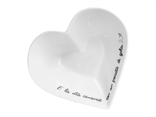 LA PORCELLANA BIANCA Gli onesti, coppetta cuore 16 cm
