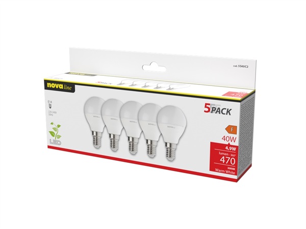 NOVA LINE Pentapack Led Sfera 4,9W - 3000K - 5S40C2