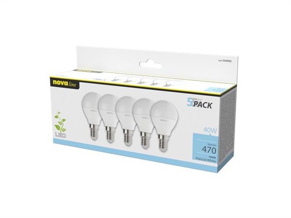 NOVA LINE Pentapack Led Sfera 4,9W - 4000K - 5S40N2
