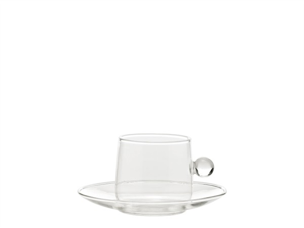 ZAFFERANO S.R.L. Bilia, tazza da tè con piattino trasparente 22 cl