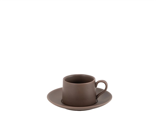 ZAFFERANO S.R.L. Levante, tazzina caffè con piattino marrone 8 cl
