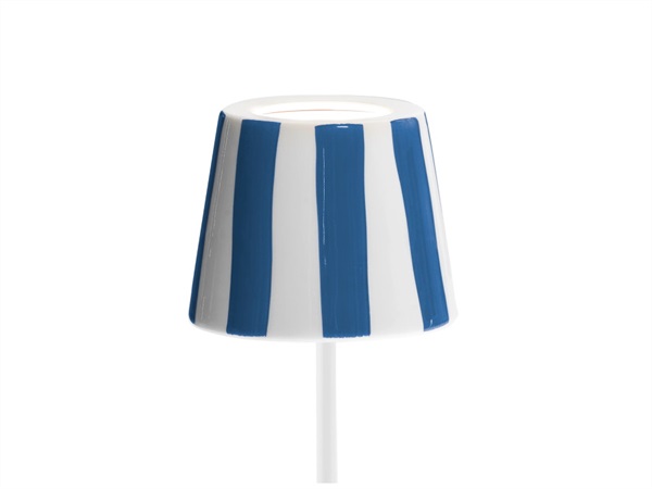 ZAFFERANO S.R.L. Cover in ceramica per poldina Ø13x10 cm - righe blu capri