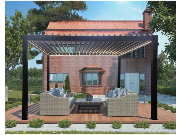MAGAZZINI COSMA S.P.A. Pergola bioclimatica motorizzata antracite con led, 4x4