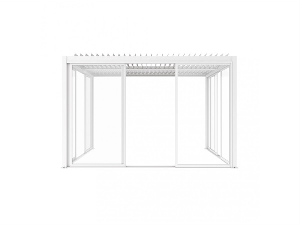 MAGAZZINI COSMA S.P.A. Laterale scorrevole con vetro per pergola bioclimatica, lato da 4m, bianco