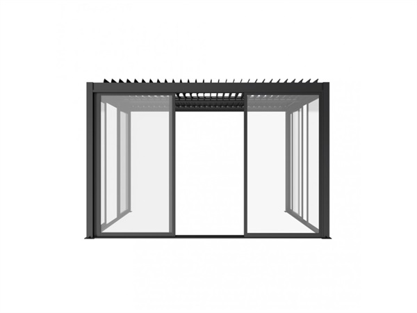 MAGAZZINI COSMA S.P.A. Laterale scorrevole con vetro per pergola bioclimatica, lato da 4m, antracite