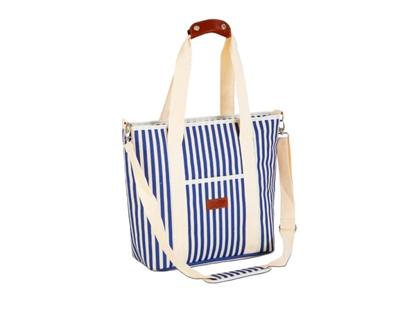 WD LIFESTYLE Borsa termica a righe con tasca blu