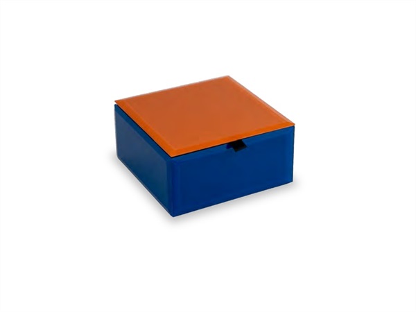 WD LIFESTYLE Cofanetto in vetro arancio 11,5x11,5x6 cm