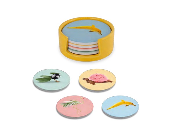 WD LIFESTYLE Set 4 sottobicchieri in ceramica
