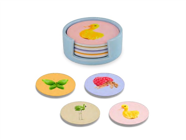 WD LIFESTYLE Set 4 sottobicchieri in ceramica