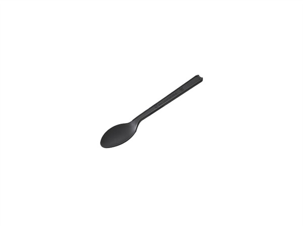 LEONE Confezione 50 cucchiaini in CPLA nero - 12,5 cm
