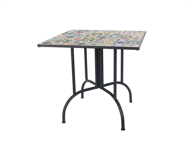 VERDELOOK Mosaico, tavolo quadrato 80x80 cm - flower design