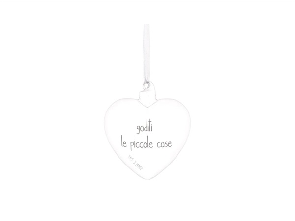 SIMPLE DAY LIVING & LIFESTYLE Pallina in vetro cuore Goditi le piccole cose, Ø11 cm