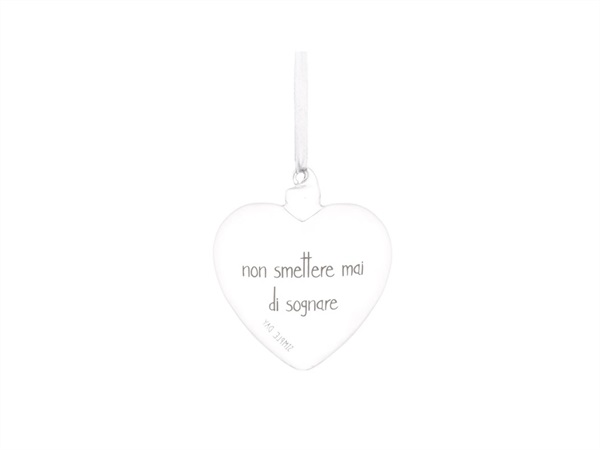 SIMPLE DAY LIVING & LIFESTYLE Pallina in vetro cuore Non smettere mai di sognare, Ø11 cm