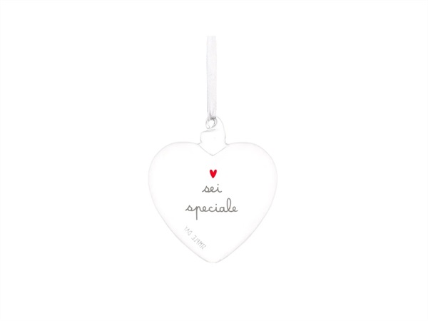 SIMPLE DAY LIVING & LIFESTYLE Pallina in vetro cuore Sei speciale, Ø11 cm