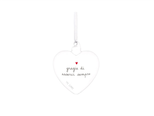 SIMPLE DAY LIVING & LIFESTYLE Pallina in vetro cuore Grazie di esserci sempre, Ø11 cm