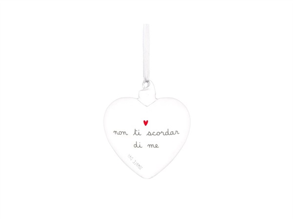 SIMPLE DAY LIVING & LIFESTYLE Pallina in vetro cuore Non ti scordar di me, Ø11 cm