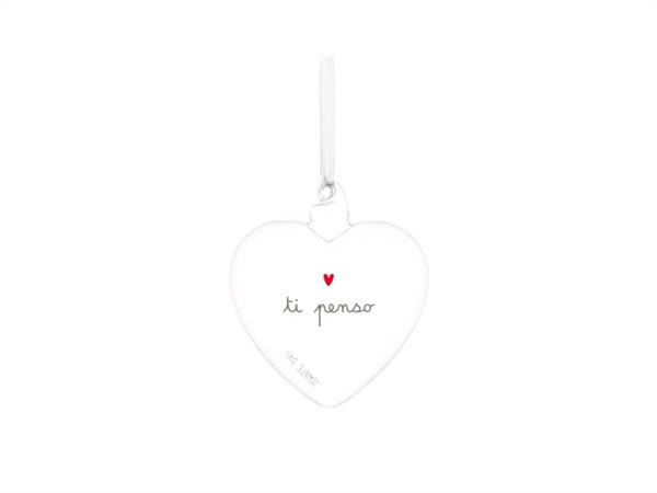 SIMPLE DAY LIVING & LIFESTYLE Pallina in vetro cuore Ti penso, Ø11 cm