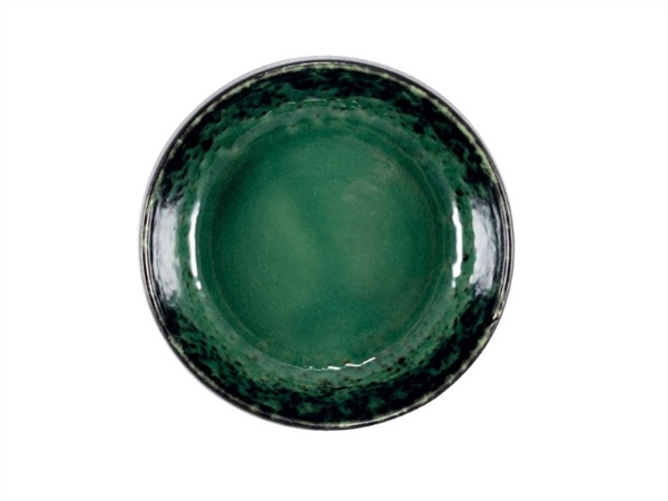 LE COQ Deimos, piatto fondo nero/verde - Ø26,5 h6,5 cm