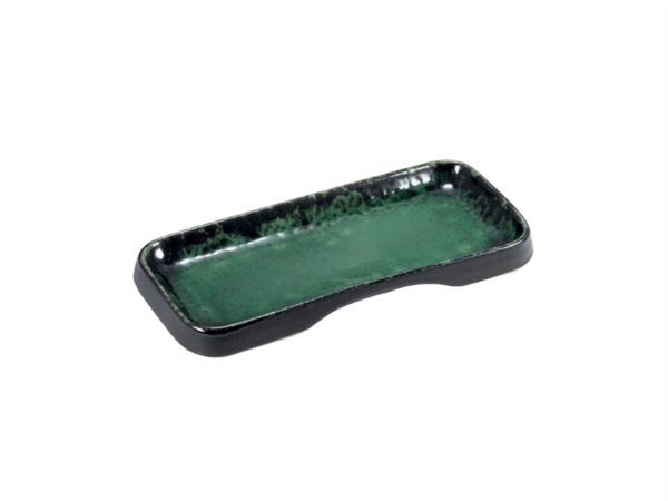 LE COQ Deimos, vassoio rettangolare nero/verde - 29,5x17,5 h cm 2,5