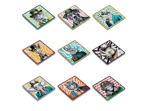 EGAN Human essence, set 45 sottobicchieri, 9x9 cm