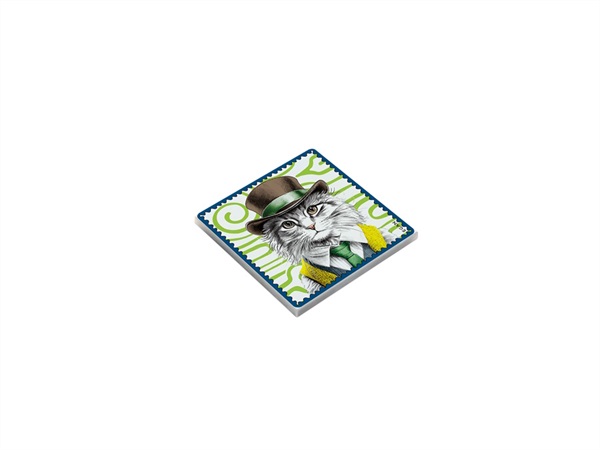 EGAN Human essence, sottobicchiere Gatto "Independence", 9x9 cm