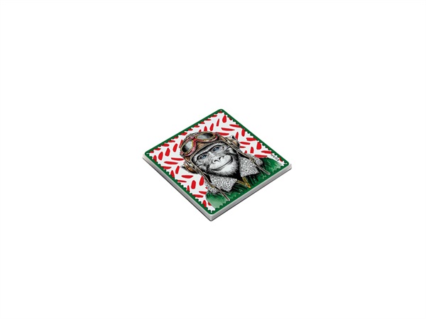 EGAN Human essence, sottobicchiere Scimmia "Boldness", 9x9 cm
