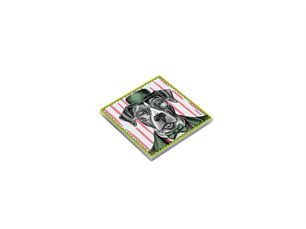 EGAN Human essence, sottobicchiere cane "Friendship", 9x9 cm
