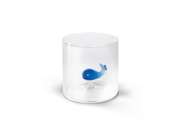 WD LIFESTYLE Bicchiere in vetro 250 ml, balena