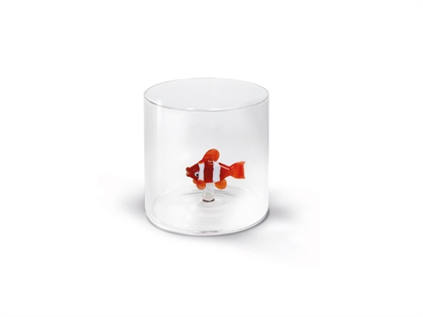 WD LIFESTYLE Bicchiere in vetro 250 ml, pesce pagliaccio
