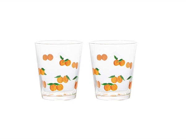 LIVELLARA S.R.L. Frutta fresca, set 2 bicchieri arancia 380 ml