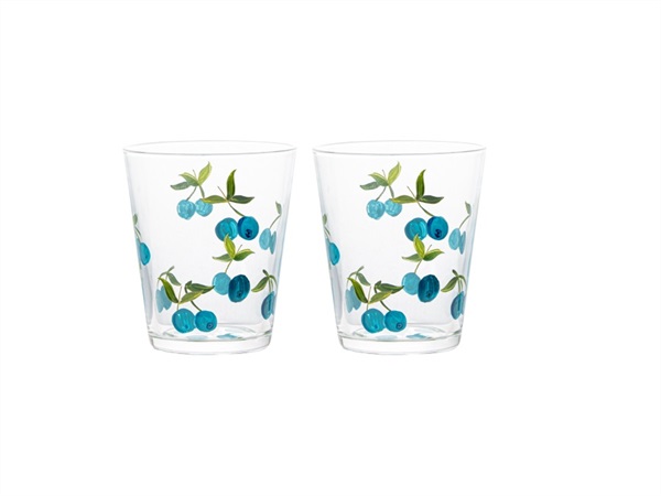 LIVELLARA S.R.L. Frutta fresca, set 2 bicchieri mirtilli 380 ml