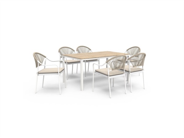 VERDELOOK Set tavolo + 6 sedie rodi
