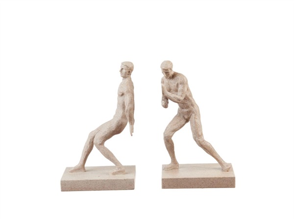 L'OCA NERA Fermalibri scultura uomo - set 2 pz