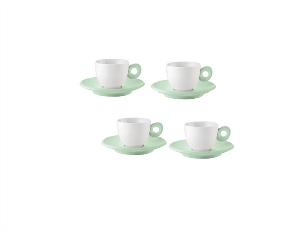 FRATELLI GUZZINI S.P.A. SET 4 TAZZINE CAFFÈ CON PIATTINI "EVERYDAY", Malva