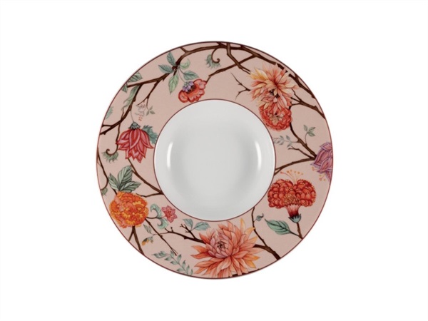 LE COQ Kepos, pasta bowl rosa con fiori - Ø27 cm