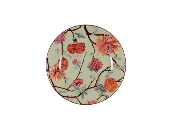 LE COQ Kepos, piatto pane rosa con fiori - Ø16 cm