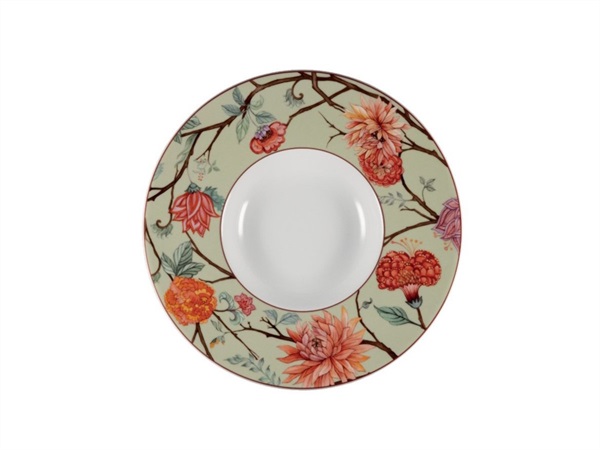 LE COQ Kepos, pasta bowl verde con fiori - Ø27 cm