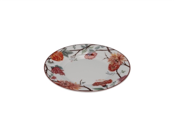 LE COQ Kepos, piattino per tazza the bianco con fiori - Ø14,5 cm