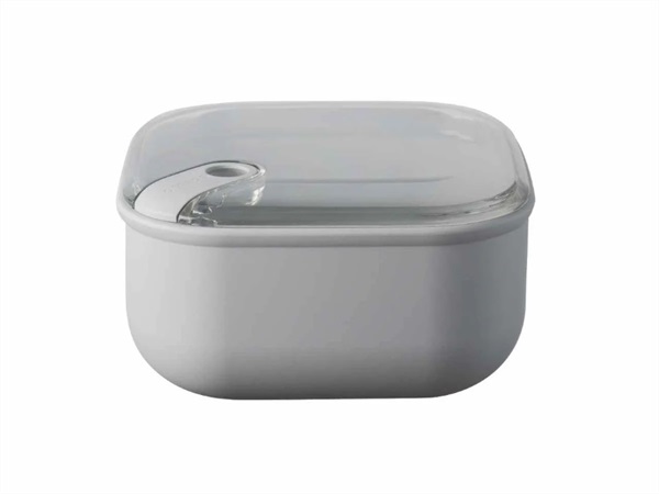 OMADA Pull box, contenitore quadrato per alimenti c/ griglia di drenaggio 19,5x19,5xH10,5 cm grigio