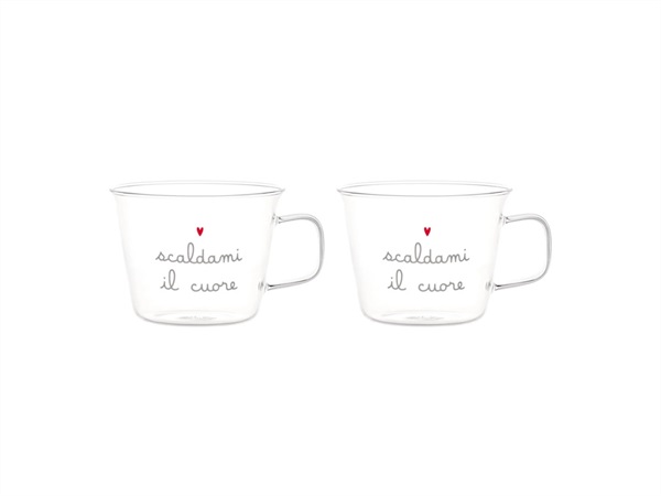 SIMPLE DAY LIVING & LIFESTYLE Set 2 tazze colazione Scaldami il cuore
