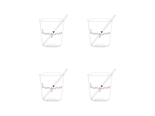 SIMPLE DAY LIVING & LIFESTYLE Set 4 bicchierini caffè Buongiorno