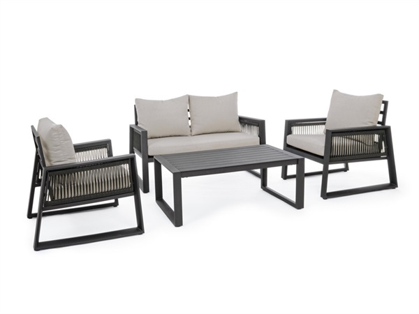 BIZZOTTO Captiva, set salotto con cuscini antracite