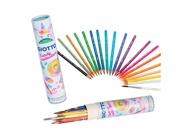 GIOTTO Candy collection, tubo pastelli acquarell, 18 pezzi