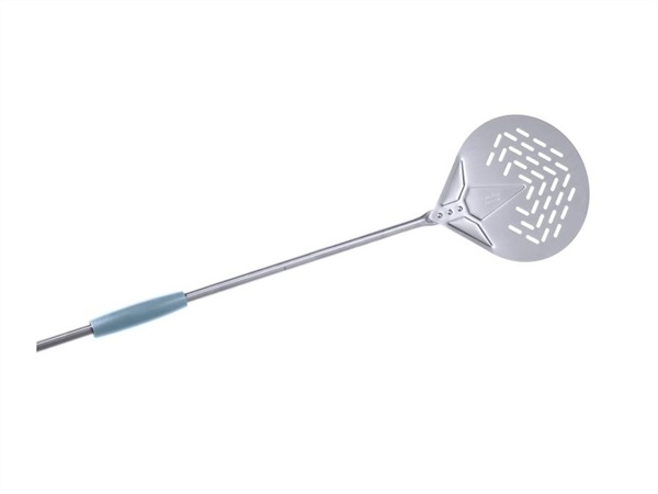 GI.METAL Evoluzione, Palettino pizza inox forato 17 cm manico 150